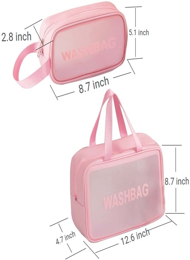 LYDL 2 Pack Toiletry Bag for Women Men, Transparent Waterproof Makeup Cosmetic Bag Travel Organizer for Accessories, Toiletries(Assorted Color) - Image 2